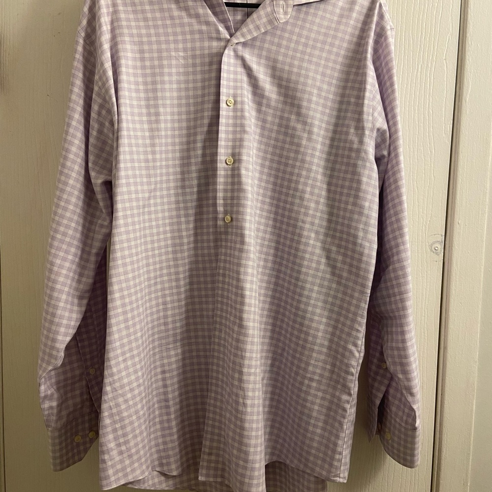 Brooks Brothers Lavender Checkered Button Down Shirt